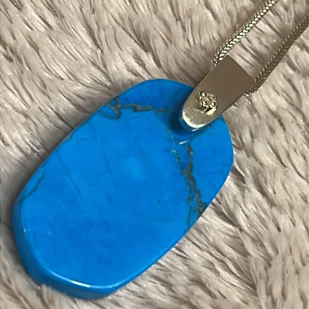 KENDRA SCOTT Inez Teal Agate Pendant Long Necklace - Picture 2 of 8